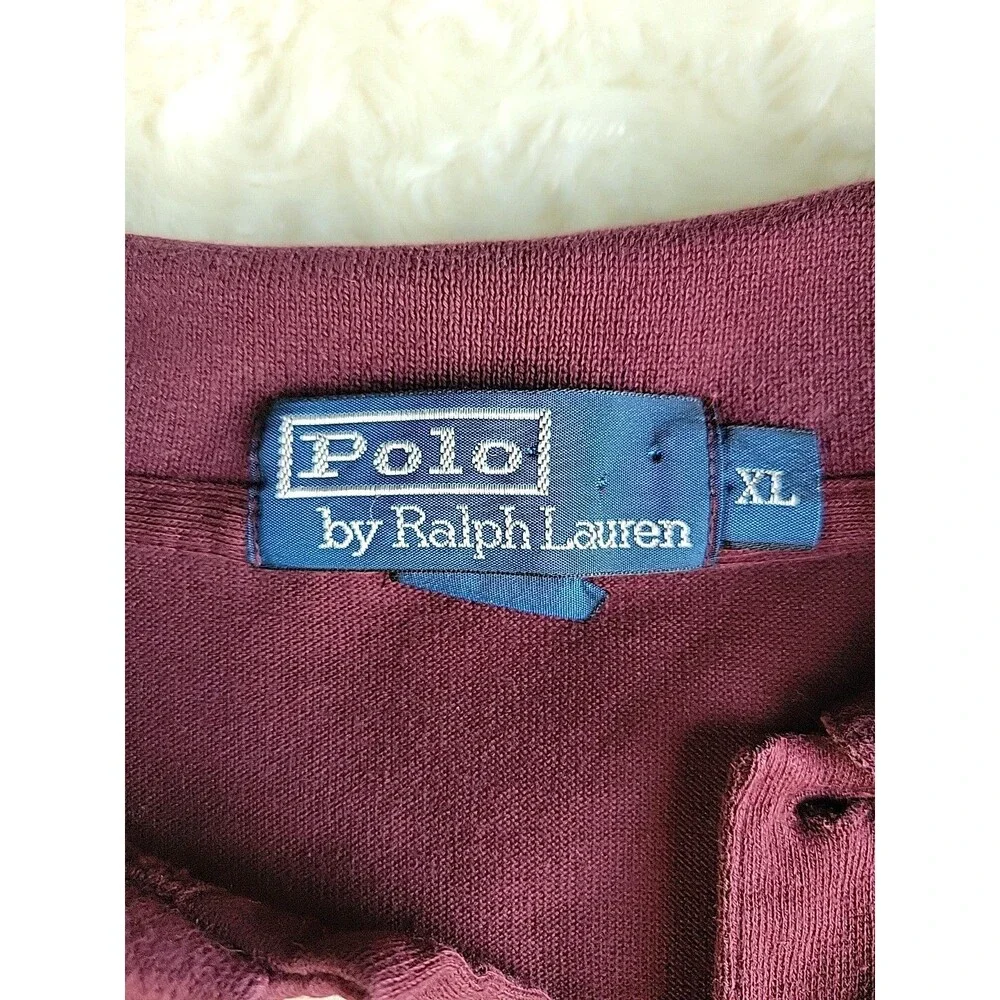 Polo By Ralph Lauren Men's Maroon Long Sleeved Collared Shirt | Size X-Large